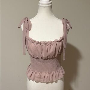 Wilfred Blush Sleeveless Blouse with Tie Straps